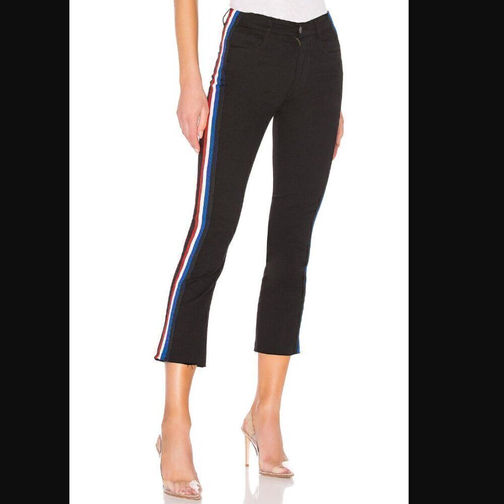 Nwt Revolve X Pam & Gela Cropped Flare With Classic Stripe Pant | Size 25